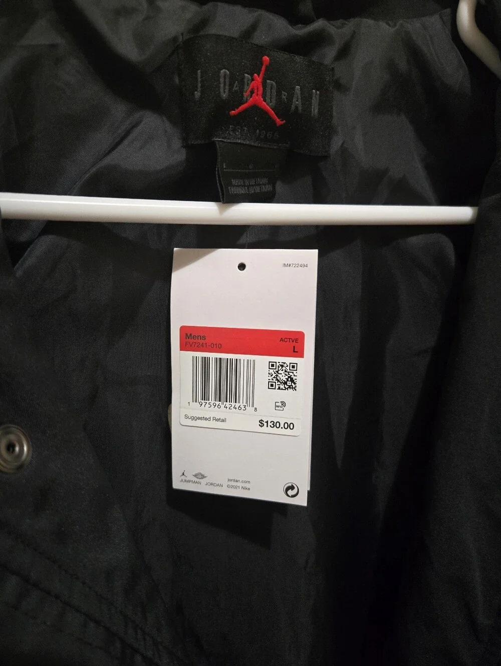 Air Jordan MVP Season Jacket Black Men's Large FV7241-010 Rare